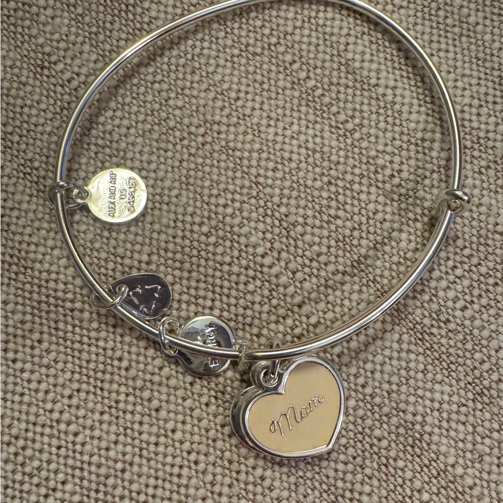 Alex & Ani Mother Love You Unconditionally silver bangle bracelet.